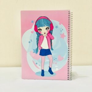 خرید و قیمت دفتر 100 برگ جلد طلقی طرح دختر صورتی