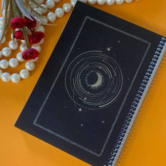 خرید و قیمت دفتر جلد طلقی 100 برگ طرح ماه