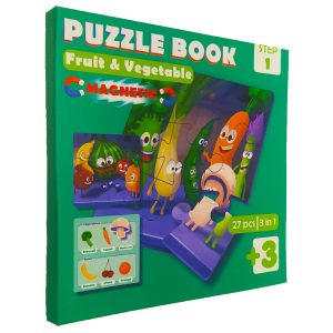 کتاب پازلی مگنتی طرح میوه ها فرفره های رنگی پویا