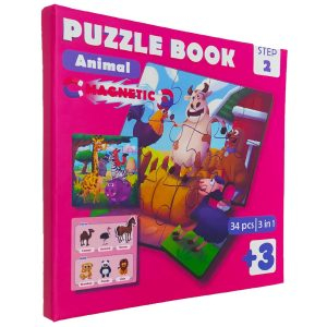 کتاب پازلی مگنتی حیوانات طرح حیوانات