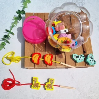 نخ و مهره چوبی سطلی